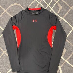 Under Armour Gray and Red Compression Shirt
